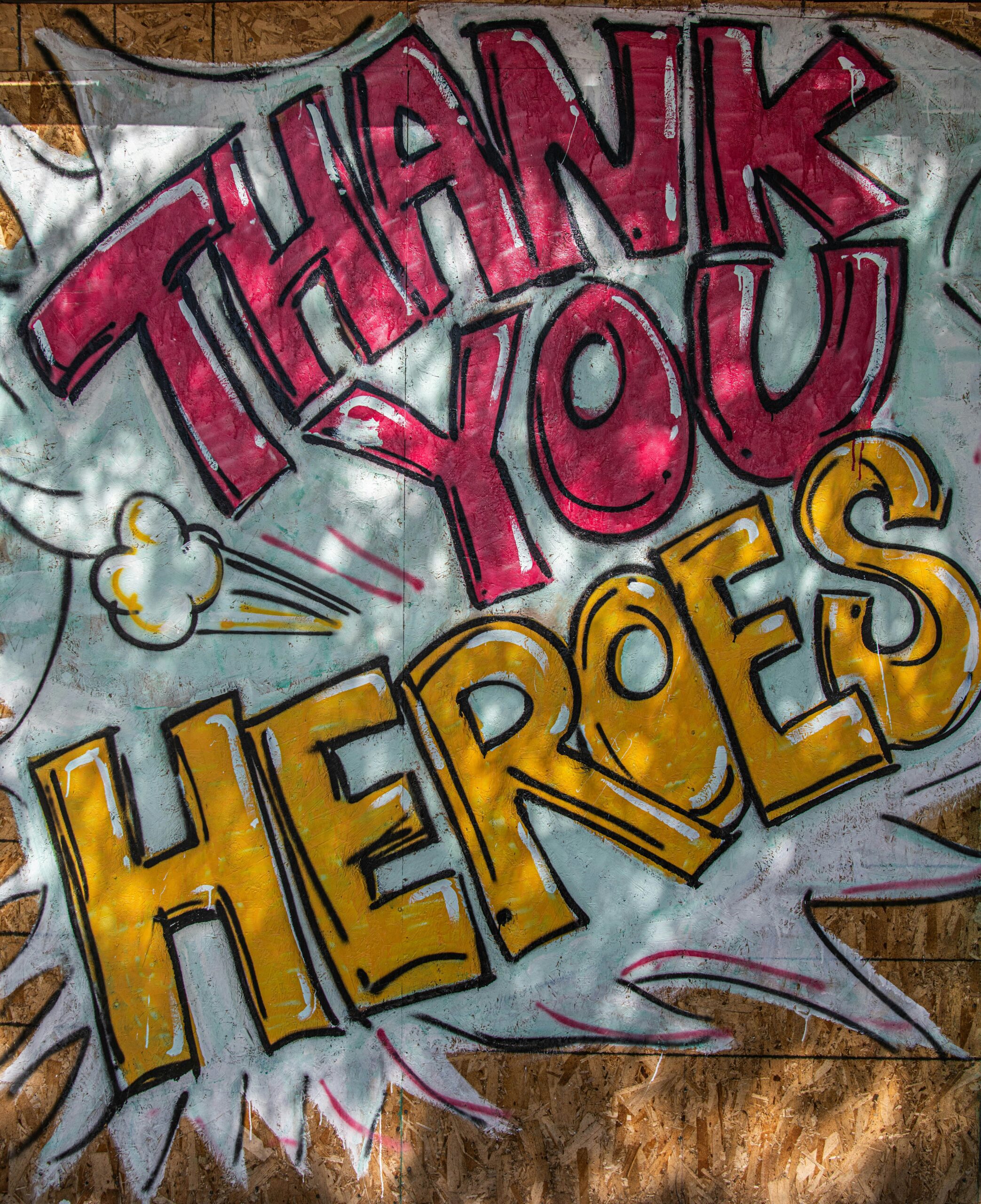 Thank you heroes graffiti